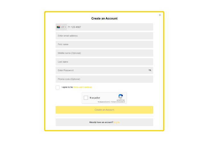 Account registration