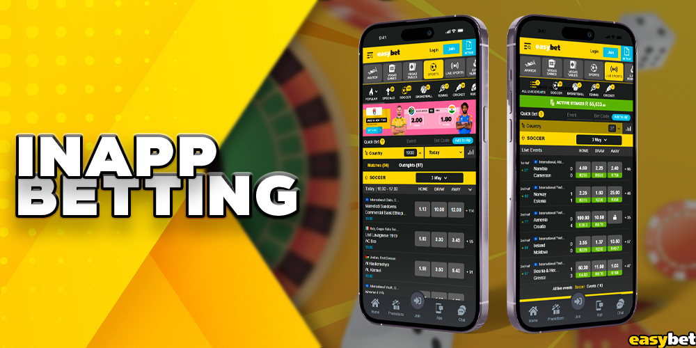 Betting in the mobile app