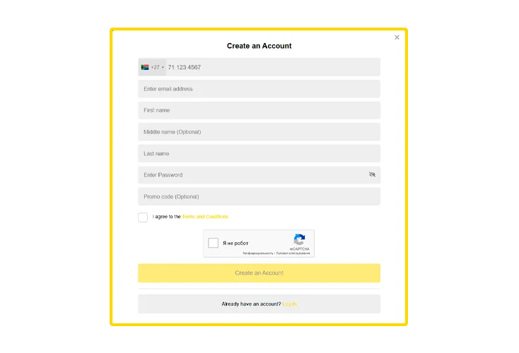 Account registration