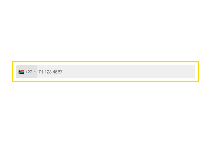Entering a phone number