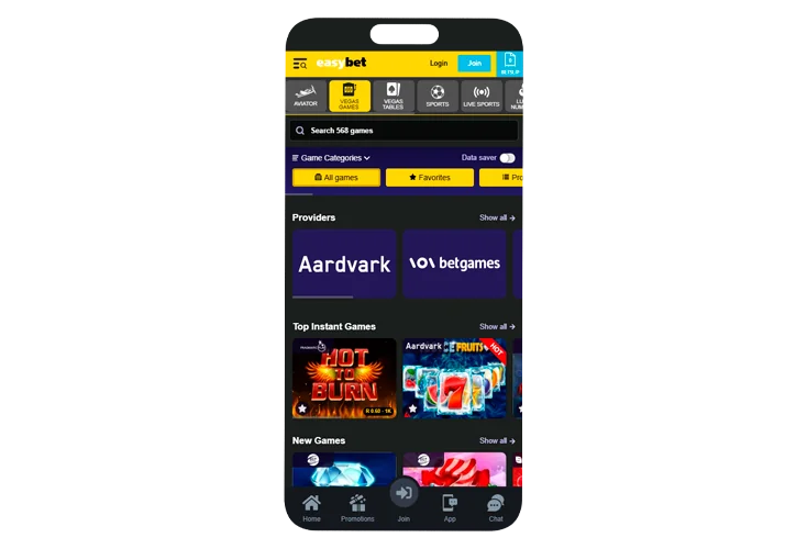 Enjoy easybet in the app