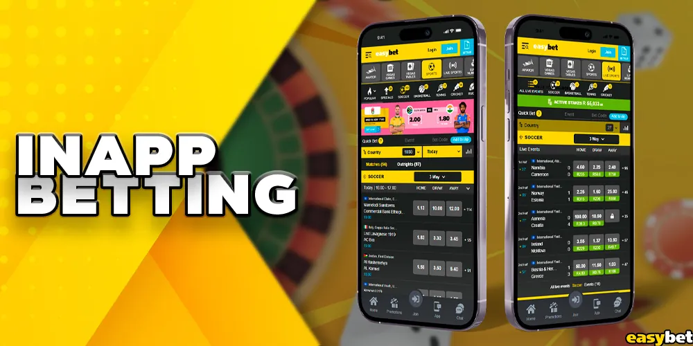 Betting in the mobile app